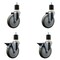 Service Caster 5'' Gray Poly Wheel Swivel 1-7/8'' Expanding Stem Caster Set 2 Brakes, 4PK SCC-EX20S514-PPUB-2-PLB-2-178 - alternate 1